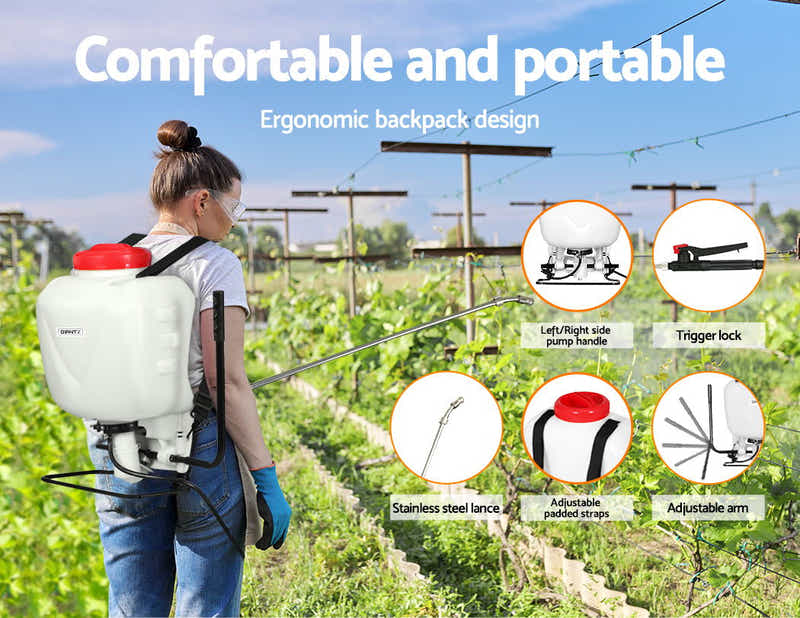 DS NA Weed Sprayer 15L Knapsack Backpack Pesticide Spray Fertiliser Farm Garden