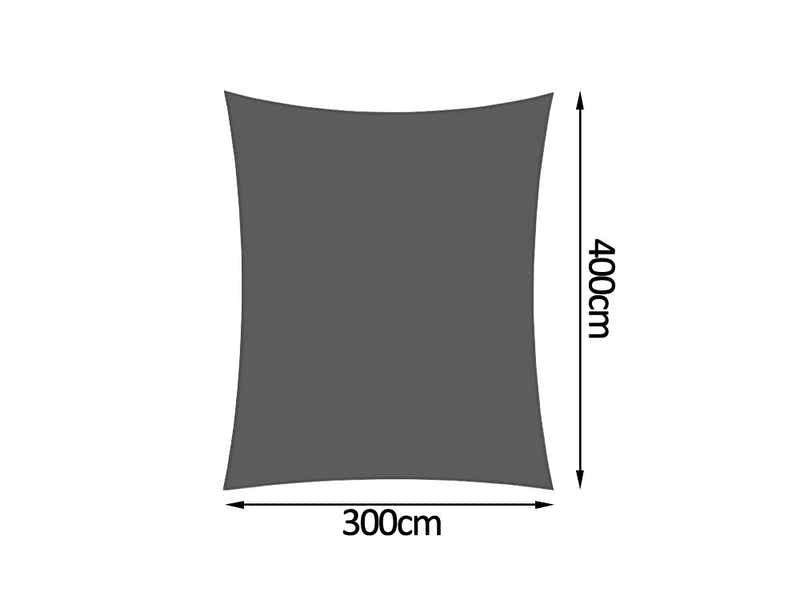 280gsm Shade Sail 3X4M grey rectangle