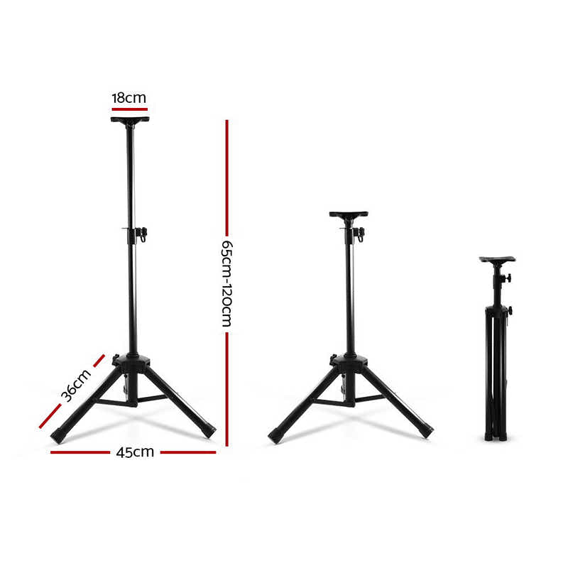 DS NA Set of 2 Adjustable 120CM Speaker Stand - Black