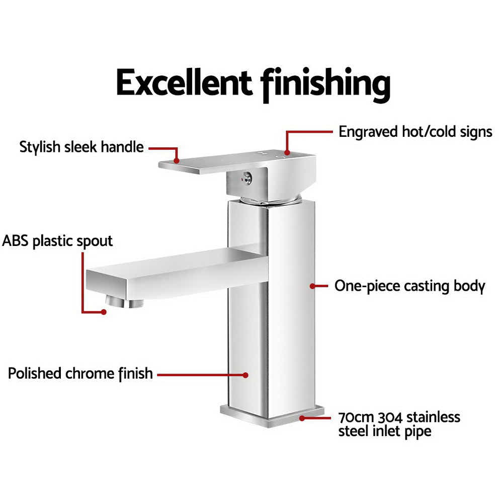 DS NA Basin Mixer Tap Faucet Bathroom Vanity Top WELS Standard Brass Silver