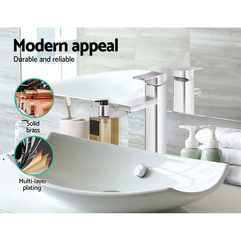 DS NA Cefito Basin Mixer Tap Faucet Silver
