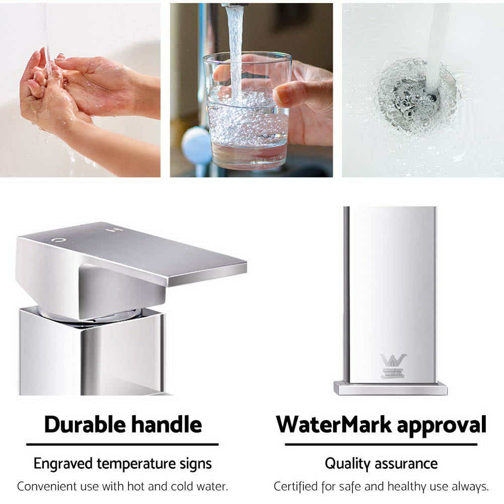 DS NA Cefito Basin Mixer Tap Faucet Silver