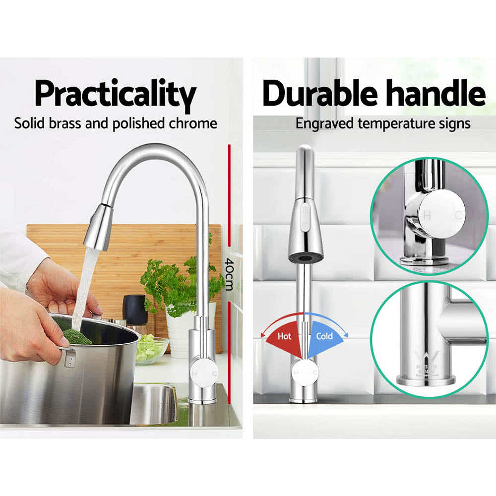 DS NA Cefito Pull-out Mixer Faucet Tap - Silver