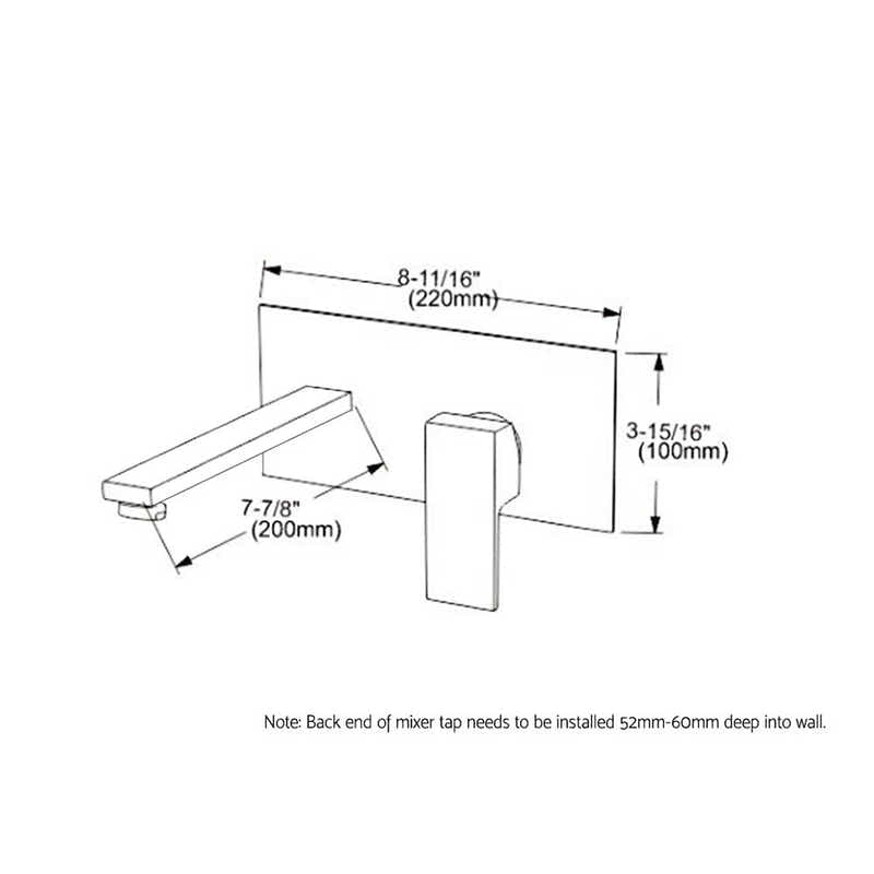 DS NA WELS Bathroom Tap Wall Square Black Basin Mixer Taps Vanity Brass Faucet