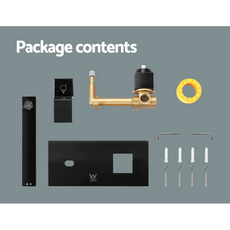 DS NA WELS Bathroom Tap Wall Square Black Basin Mixer Taps Vanity Brass Faucet