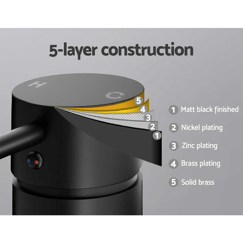 DS NA Cefito Bathroom Mixer Shower Wall Tap Faucet Sink Bathtub Brass Black