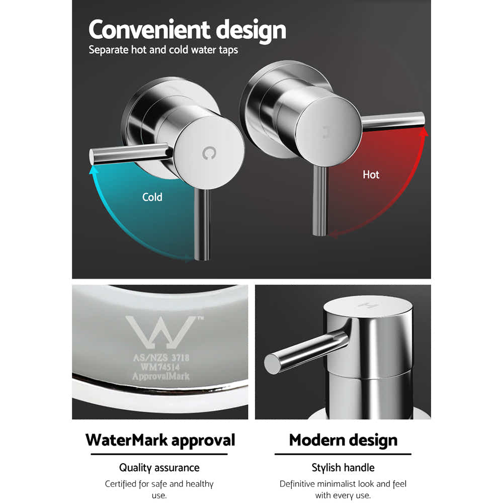 DS NA Cefito Bathroom Tap Shower Twin Tap Faucet Basin Sink Bath Swivel Chrome