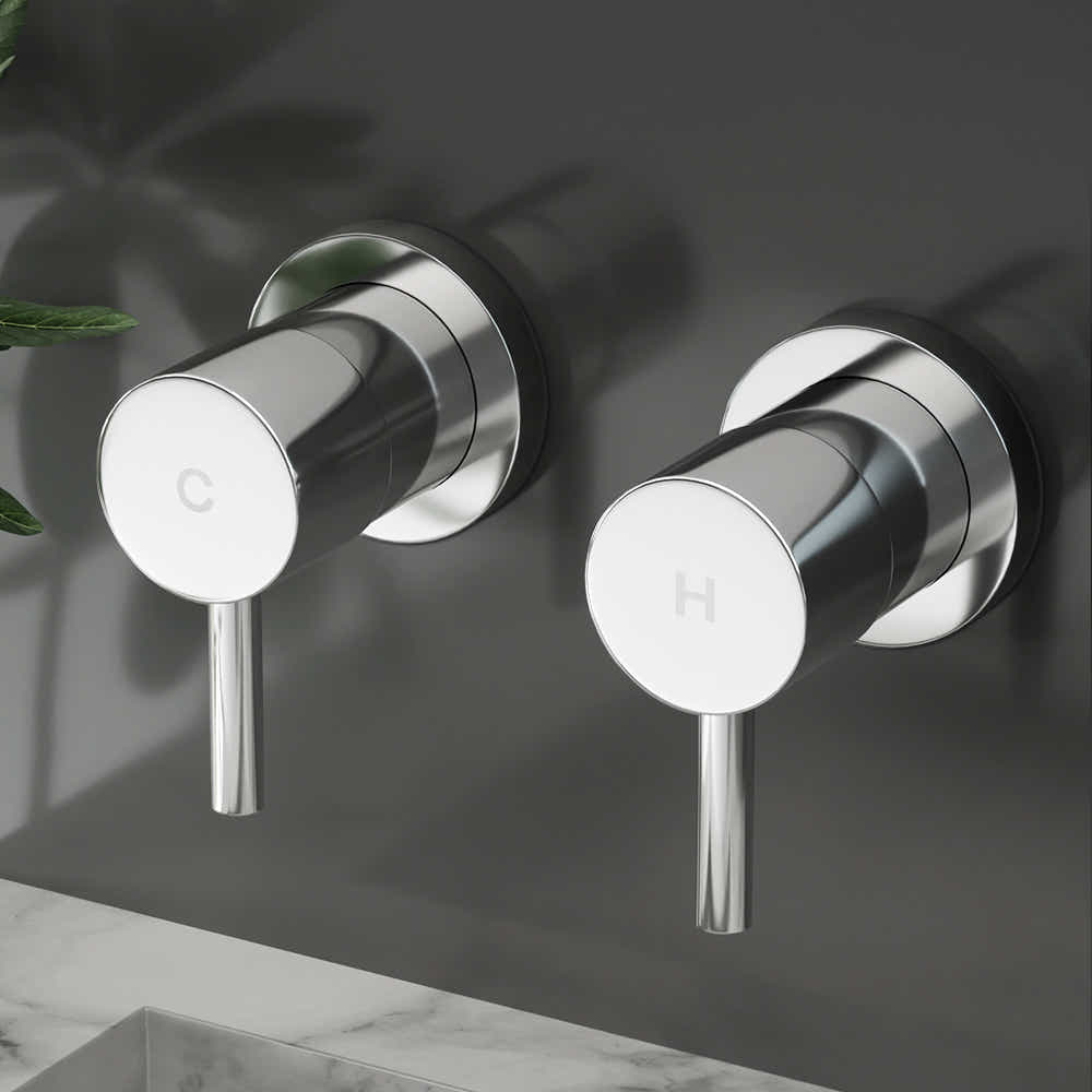 DS NA Cefito Bathroom Tap Shower Twin Tap Faucet Basin Sink Bath Swivel Chrome