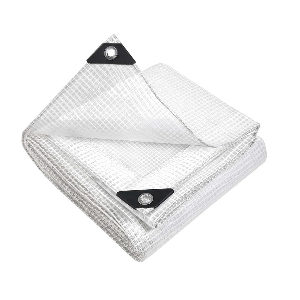 Instahut 3x4m Tarp Camping Poly Tarpaulin Heavy Duty Cover 135gsm Clear