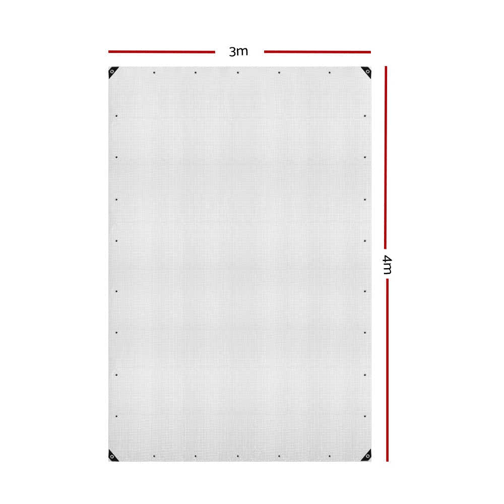 Instahut 3x4m Tarp Camping Poly Tarpaulin Heavy Duty Cover 135gsm Clear
