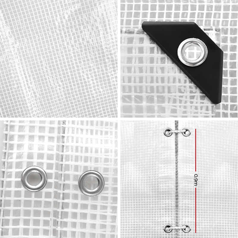 DS NA Instahut 3x4m Tarp Camping Poly Tarpaulin Heavy Duty Cover 135gsm Clear