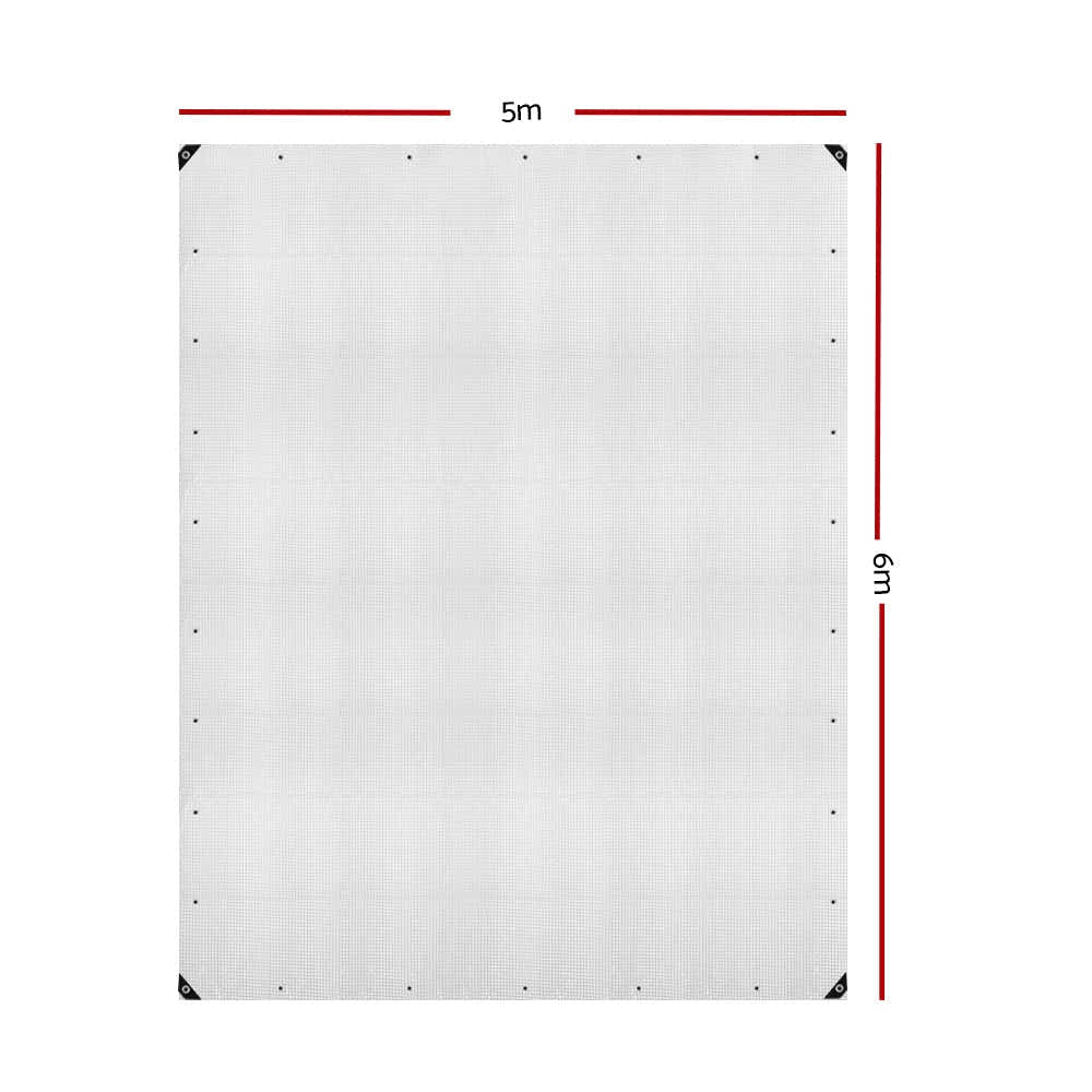 DS NA Instahut 5x6m Tarp Camping Poly Tarpaulin Heavy Duty Cover 135gsm Clear