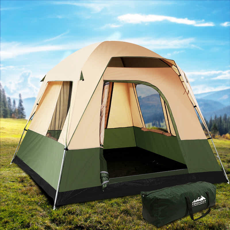 DS NA Weisshorn Family Camping Tent 4 Person Hiking Beach Tents Green