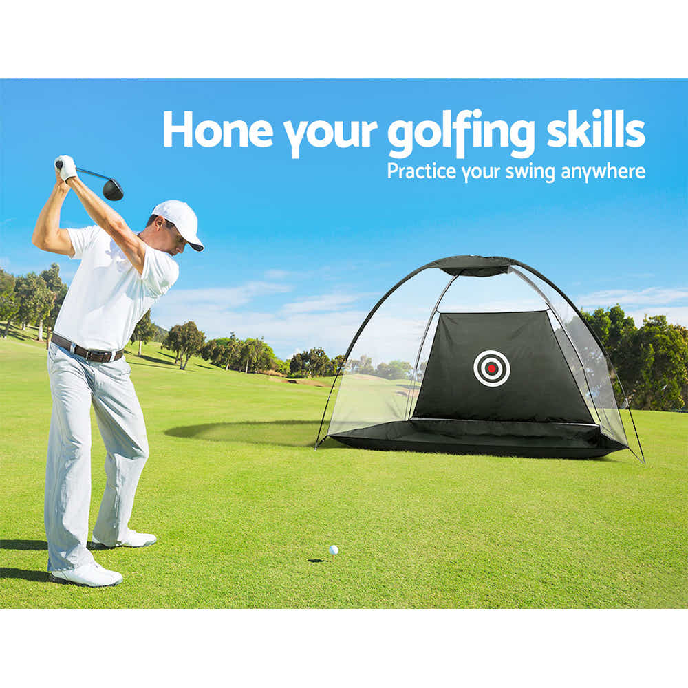 Golf & Soccer Practice Net Tent with Target Mat - 3 m
