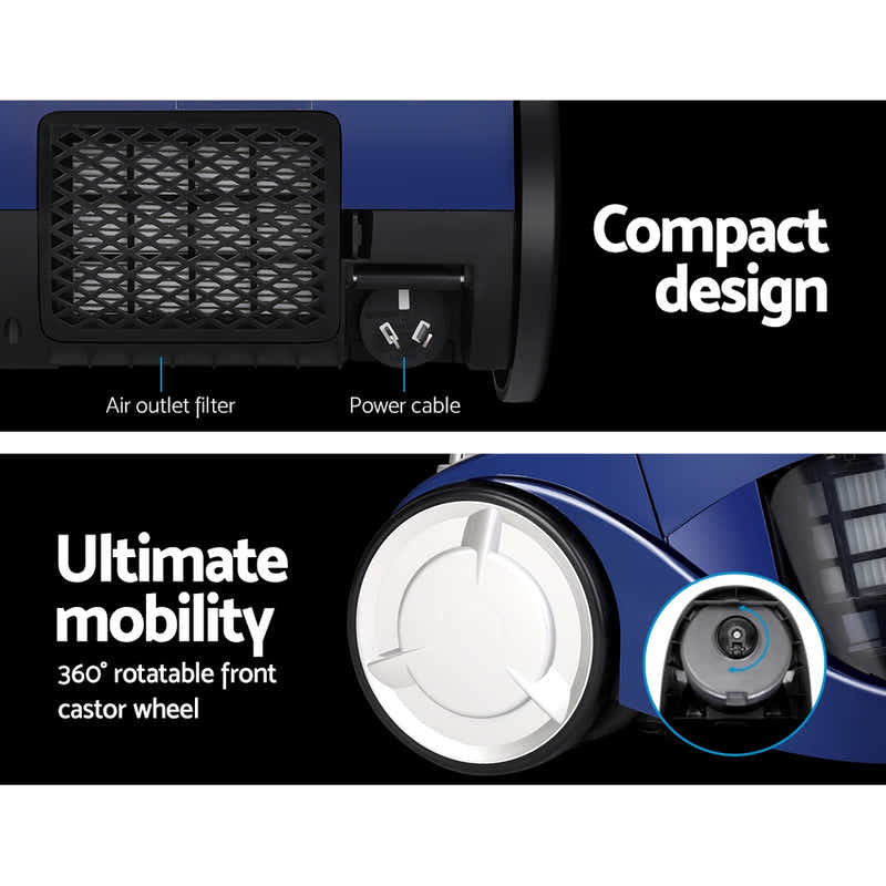 DS NA Devanti Vacuum Cleaner Bagless Vac Home Office Car 2200W Blue