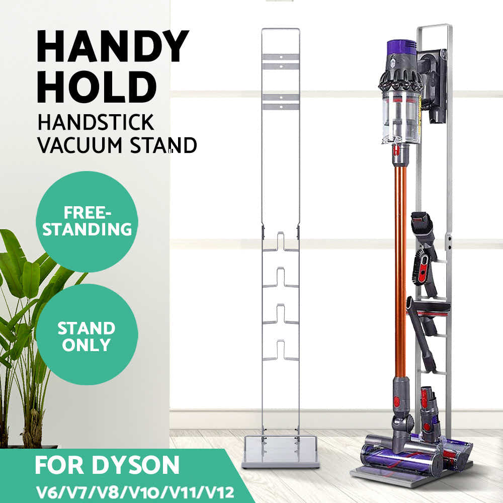 DS NA Freestanding Dyson Vacuum Stand Rack Holder for 6/7/8/10/11/12 V Silver