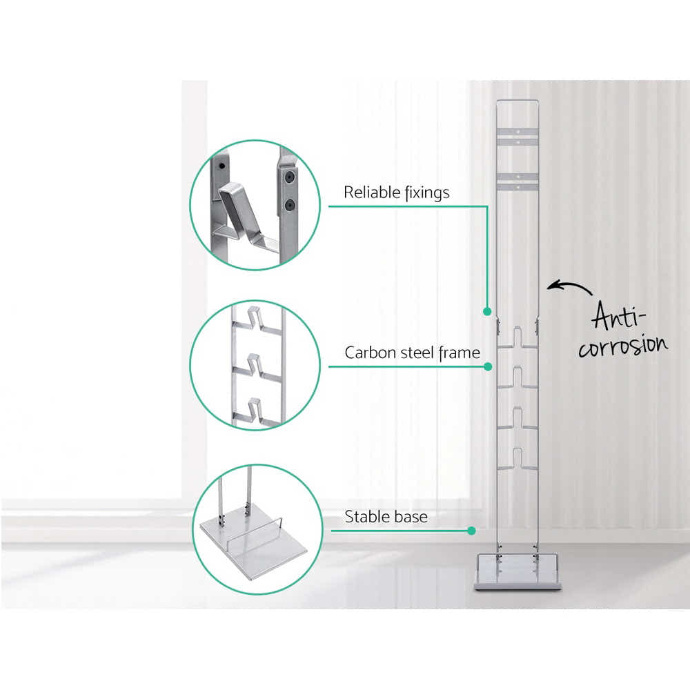 DS NA Freestanding Dyson Vacuum Stand Rack Holder for 6/7/8/10/11/12 V Silver
