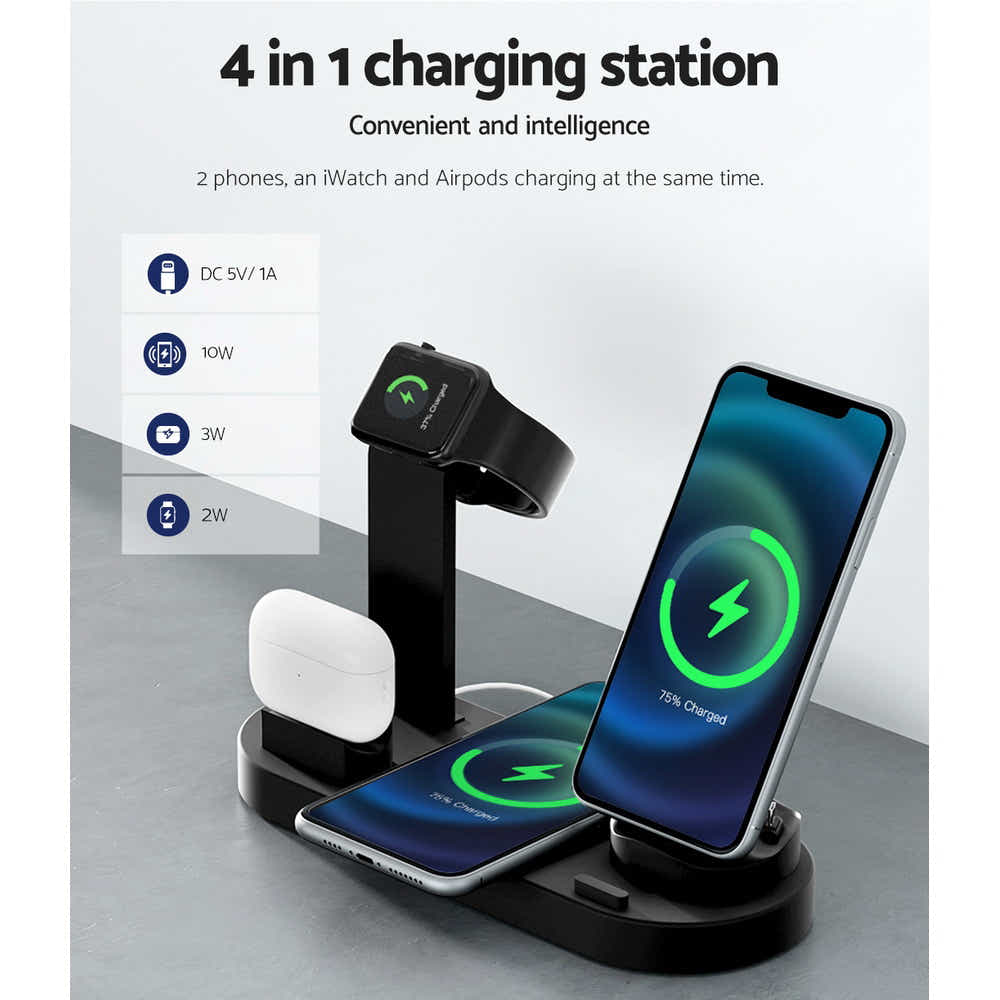 DS NA Devanti 4-in-1 Wireless Charger Multi-function Charging Station for Phone
