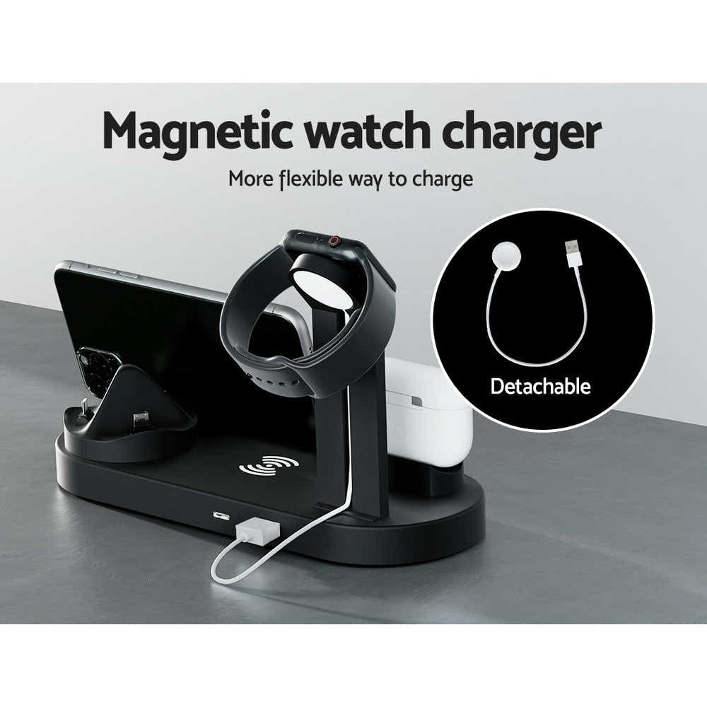 DS NA Devanti 4-in-1 Wireless Charger Multi-function Charging Station for Phone