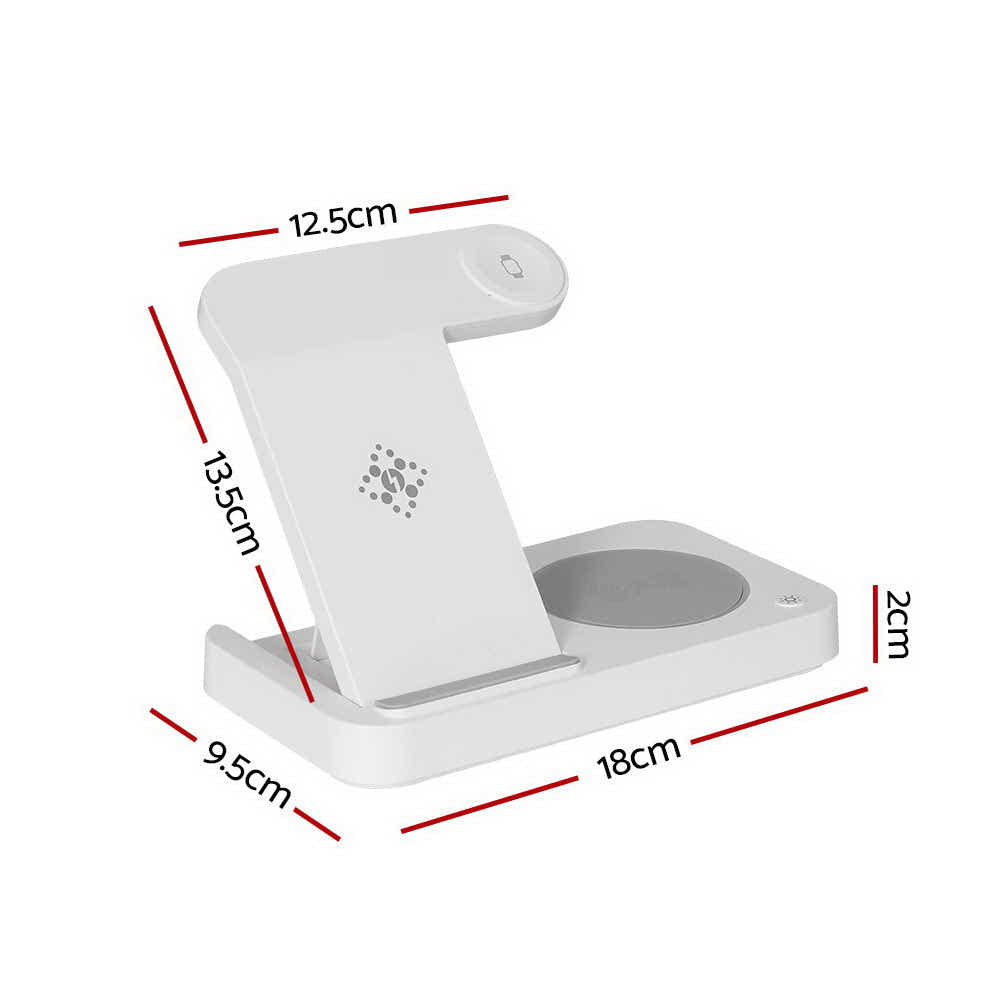 DS NA Devanti 4-in-1 Wireless Charger Dock Fast Charging for Phone White