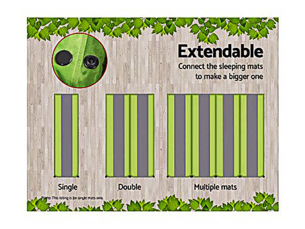 DS NA Self Inflating Mattress Camping Sleeping Mat Air Bed Pad Single Green