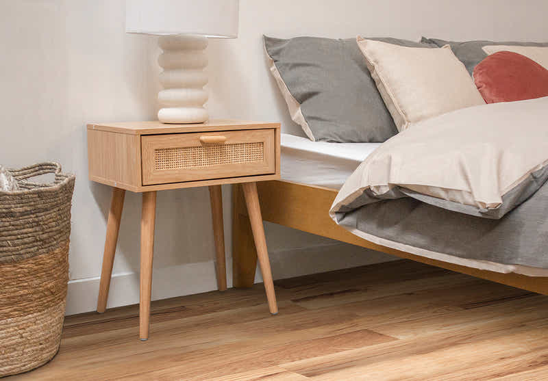 Naturlig Single Storage Bedside Table
