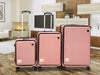 3-piece Front Open Luggage Set - Rose Gold