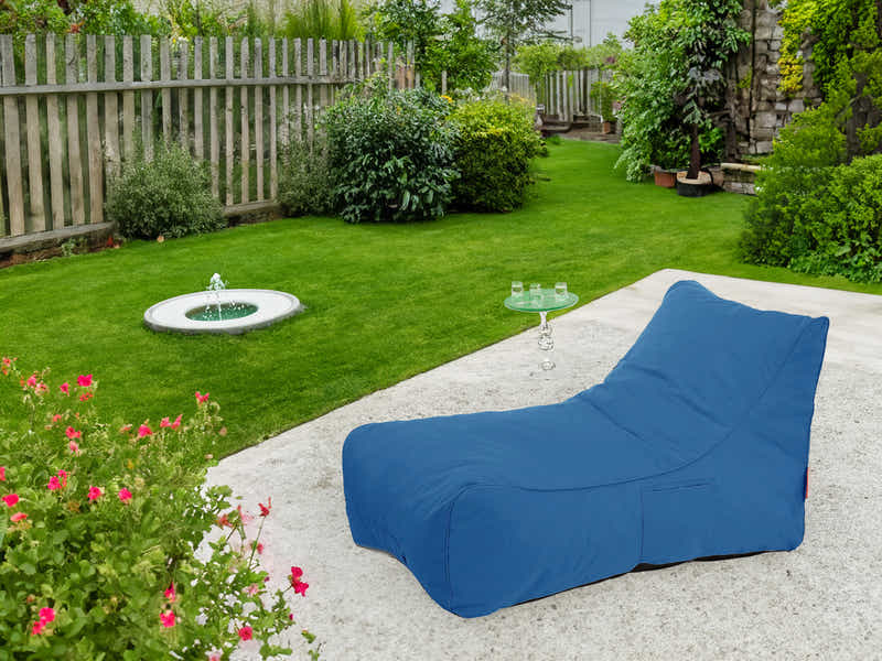 Outdoor Foam Lounger Bed - Blue