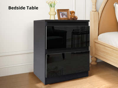 Serena Bedside Table - Black