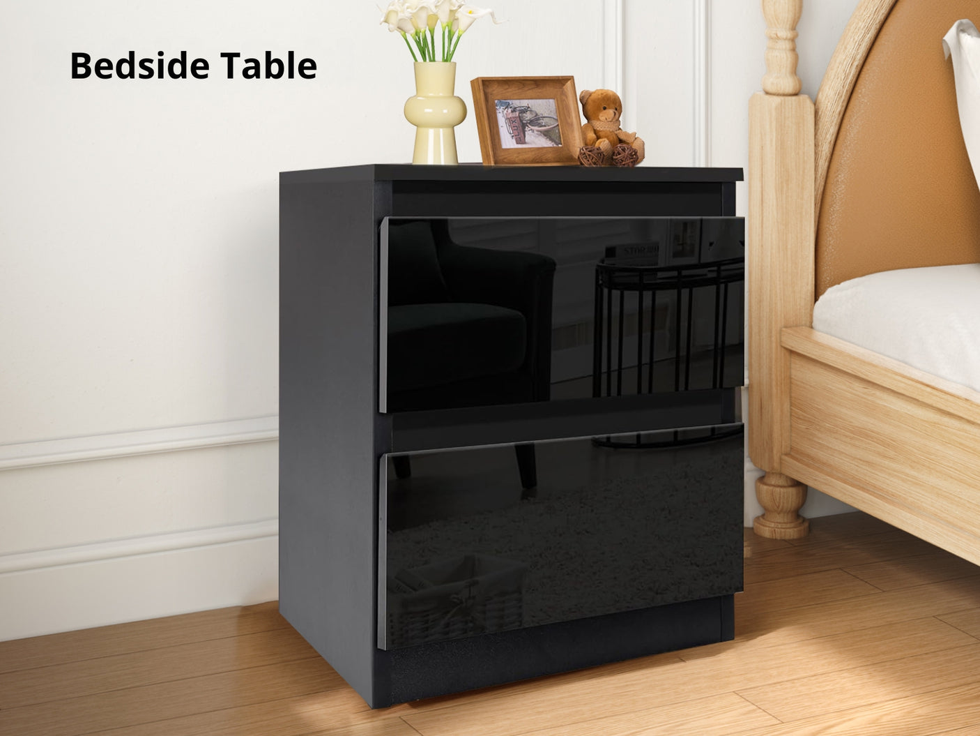 Serena Bedside Table Black