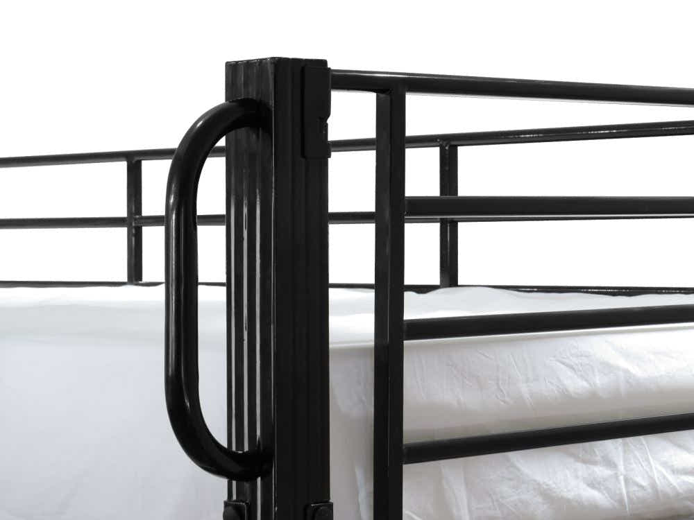 Easy Fix Metal Bunk Bed - Black & Mattress Bon10 Single x2