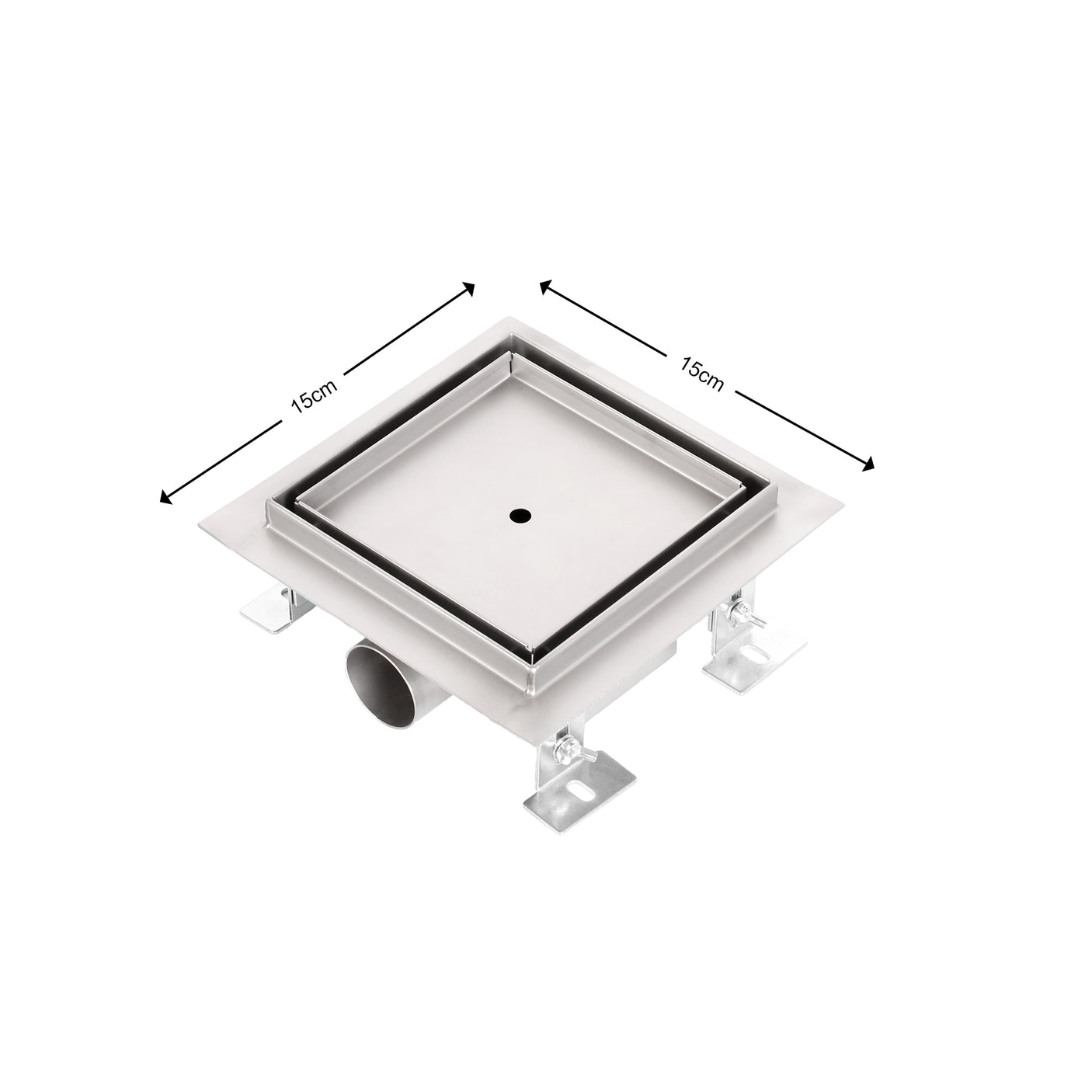 DS BS Square Tile Insert Floor Grate Bathroom Shower Drain 15cm