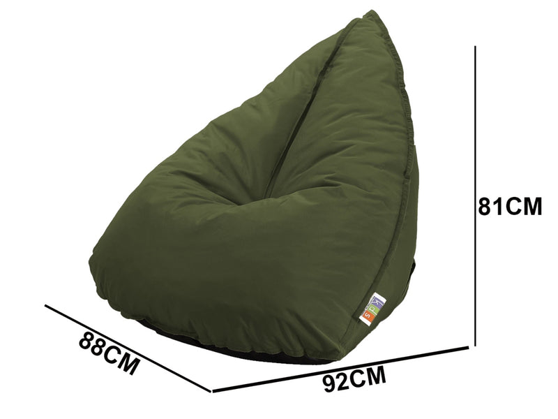 Outdoor Foam Bag Tri Shape Olive Green