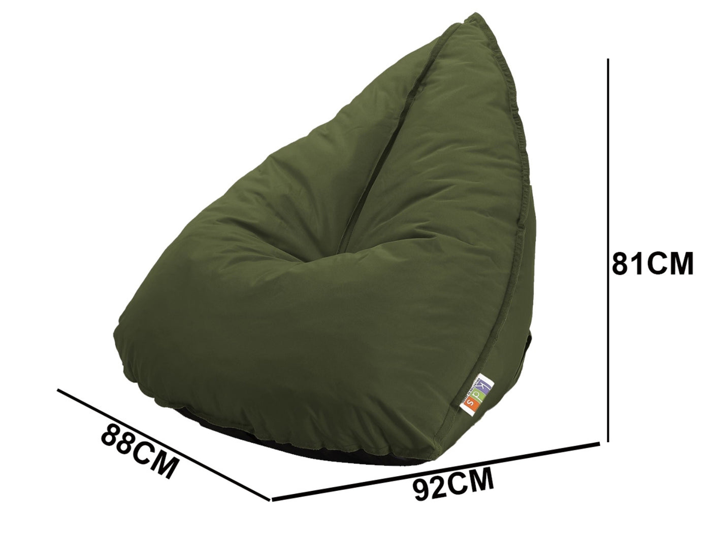 Outdoor Foam Bag Tri Shape Olive Green