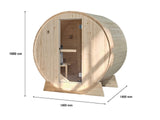 2-4 Person Outdoor Barrel Sauna With Red Bitumen Roof
