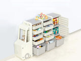 Car Shape Kids Toy Storage Shelf Set  2x2 White