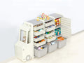 Car Shape Kids Toy Storage Shelf Set  2x2 White
