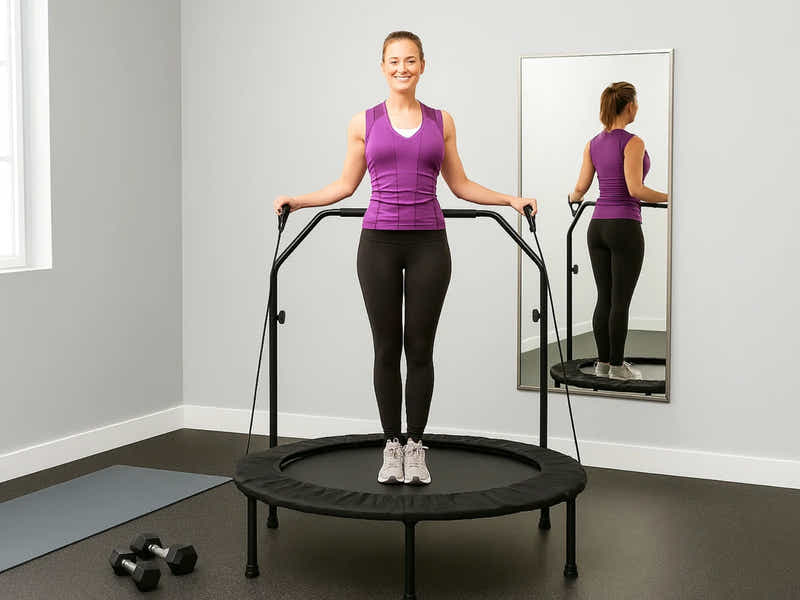 Mini Trampoline with Handle 40-inch - Black