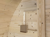 2-4 Person Outdoor Barrel Sauna With Red Bitumen Roof
