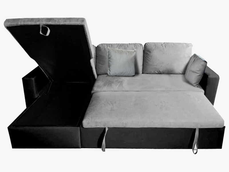Salem Pull Out Sofa Bed with Storage - Grey