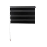 DS BS Zebra Roller Shades Blind Curtain Black 80x150cm