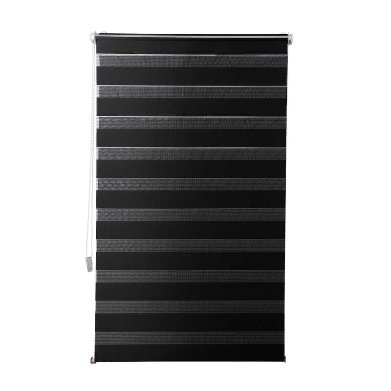 DS BS Zebra Roller Shades Blind Curtain Black 80x150cm