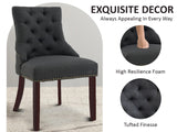 Nappi Linen Dining Chair Charcoal - Set of 2
