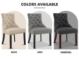 Nappi Linen Dining Chair Charcoal - Set of 2
