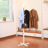 DS BS Modern Wooden Cross Base Stand Coat Hat Rack-White