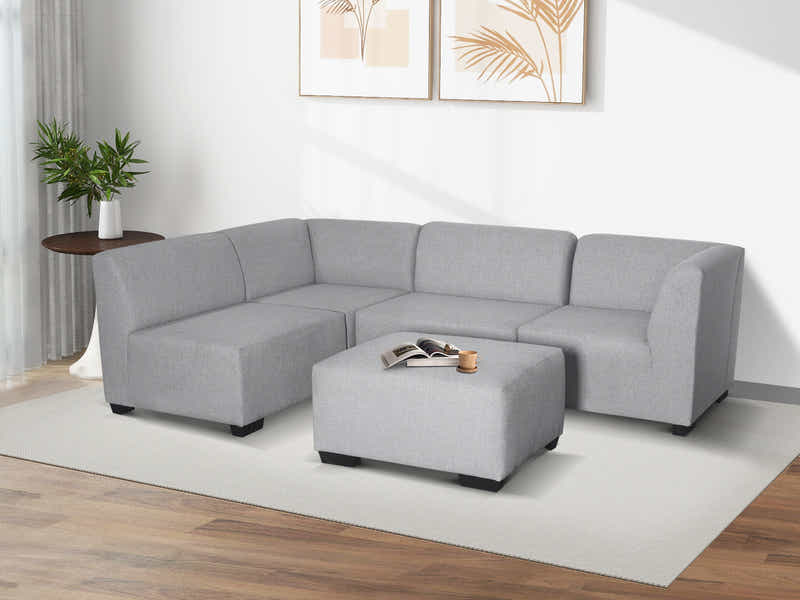DS NZ Made Andy Corner Sofa with Ottoman - Comfy Silver