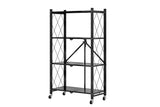 DS BS Foldable 4 Tier Kitchen Trolley Shelving Unit with Wheels