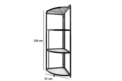 DS BS Foldable 4 Tier Steel Triangular Corner Shelving Unit