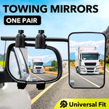 DS BD 2 Towing Mirrors Caravan Car Safety Convex Flat Mirror Clipon Side 4X4