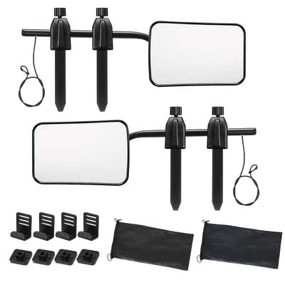 DS BD 2 Towing Mirrors Caravan Car Safety Convex Flat Mirror Clipon Side 4X4